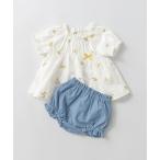 ベビー 「おそろい」花刺しゅうトップス＆ブルマセット