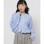 ブラウス シャツ テープフラワーリボンブラウス レディース