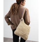 トートバッグ エスニック柄ストラッフ゜かぎ編み ストローバッグ レディース