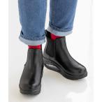 ブーツ リブ　イン　コンフォート　ぐいぐい歩ける　エアバッグ仕様の防水カーブソールブーツ「ブラック」 レディース