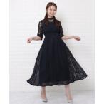 「Lace Ladies」 半袖ワンピース M ネイビー レディース