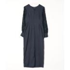 「junoah」 長袖ワンピース LARGE ネイビー レディース