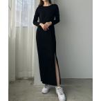 「Louere」 長袖ワンピース MEDIUM ブラック レディース