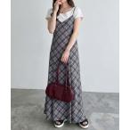 ワンピース シアーチェックマーメイド風キャミワンピース