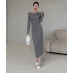 ワンピース ドレープカットタイトワンピース