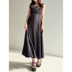 ワンピース ドットチュールレイヤードワンピース