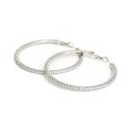 ピアス 60mmストーン フープピアス �