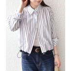 ショッピングラベンダー ブラウス シャツ SHIPS Colors:「洗濯機可能」TC ストライプ シャツ ブルゾン2 レディース