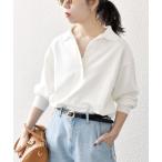「SHIPS any」 7分袖ポロシャツ ONE SIZE ホワイト レディース