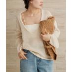 ニット セーター コットンリリヤーン Vプルオーバー レディース