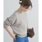 ニット セーター リネン混スラブドルマンニット レディース