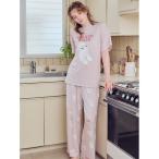 パジャマ ルームウェア ドッグ柄ロングパンツ レディース