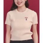 ニット セーター ショートスリーブライトニットトップス Queenie's London レディース