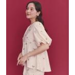 ショッピングキャス ブラウス シャツ 総柄刺繍ペプラムトップス Ditsy Floral Embroidery レディース