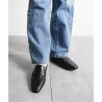 パンプス スクエアトゥローファーミュール