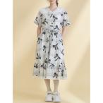 ワンピース ribbonレースカラーシャツワンピース