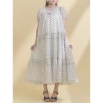 ワンピース petit flowerフロッキーパフワンピース