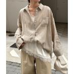 ショッピングway ブラウス シャツ マルチWAYストライプシャツ レディース