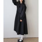 ワンピース ギャザーデザインシャツワンピース