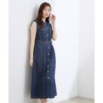 ショッピングミモレ丈 ワンピース 「貴島明日香さん着用」デニムフレアワンピース