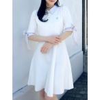 ショッピングニットワンピース ワンピース リボンスリーブニットミニワンピース