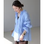 ブラウス シャツ フリルカラーストライプ