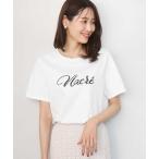 tシャツ ビーズ刺繍ロゴTシャツ/洗える レディース