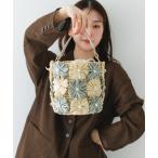 ショッピングバケツ ショルダーバッグ バッグ フラワーモチーフ雑材バケツバッグ レディース