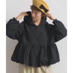 マウンテンパーカー ウインドブレーカー ナイロンワッシャーペプラムデザインマウンテンパーカー レディース