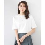 tシャツ 半袖 「洗える」シルケットフライス半袖カットソー レディース