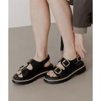 サンダル ダブルバックルサンダル レディース