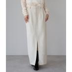 スカート linen like front slit skirt / リネンライクフロントスリットスカート