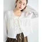 ブラウス シャツ クロップド丈 ダブルリボン ブラウス 「587240」 レディース