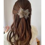 ヘアクリップ シフォン素材フラワーモチーフバレッタ