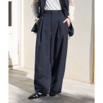 スラックス パンツ ダブルループ タック バルーンパンツ/スラックス「セットアップ対応」 レディース