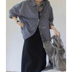 ブラウス シャツ オーバーサイズギンガムチェックシャツ レディース