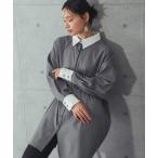 ブラウス シャツ ツイル配色シャツワンピース レディース