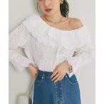 ショッピング綿100 ブラウス シャツ スカラップレースワンショルブラウス レディース