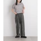 パンツ チェックイージーワイドパンツ レディース
