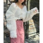「LILY BROWN」 ニットカーディガン ONE SIZE ホワイト レディース