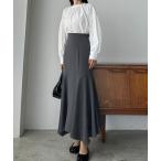「Louere」 ロングスカート SMALL ダークグレー レディース