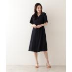 「NATURAL BEAUTY BASIC」 半袖ワンピース SMALL ネイビー レディース