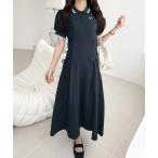 「mily bilet」 半袖ワンピース X-LARGE ネイビー レディース