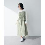 ワンピース ペプラムドッキングワンピース