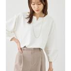ブラウス シャツ ランタンスリーブリップルカットトップス レディース