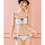 ブラジャー ショーツセット モワルーレースアップブラ＆ショーツ