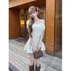 ショッピングニットワンピース ワンピース ロゴケーブルワンショルニットミニワンピース