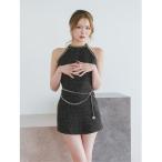 ワンピース チェーンベルトツイードアメスリミニワンピース