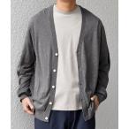 カーディガン SHIPS any: ハイゲージ リネンミックス サマーニット Vネック カーディガン メンズ