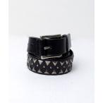 ベルト 「本革 メタルスタッズ レザーベルト」 メンズ レディース